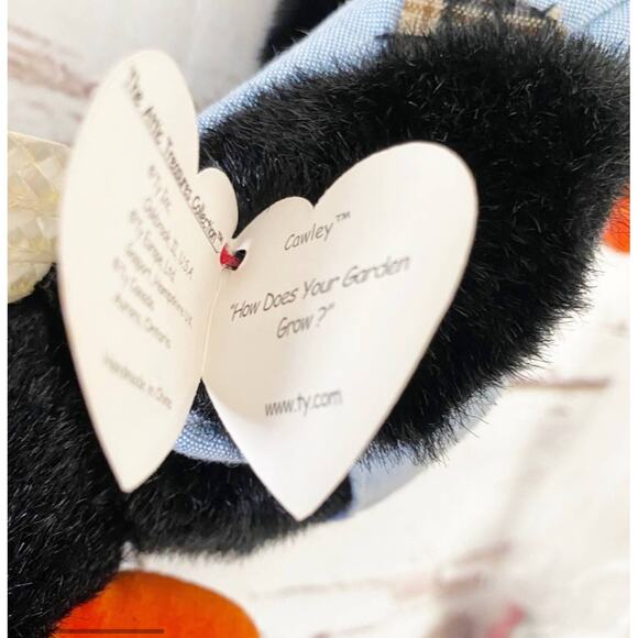 TY BEANIE BABY Cawley Crow Stuffed Toy Plush 8" - Picture 3 of 4